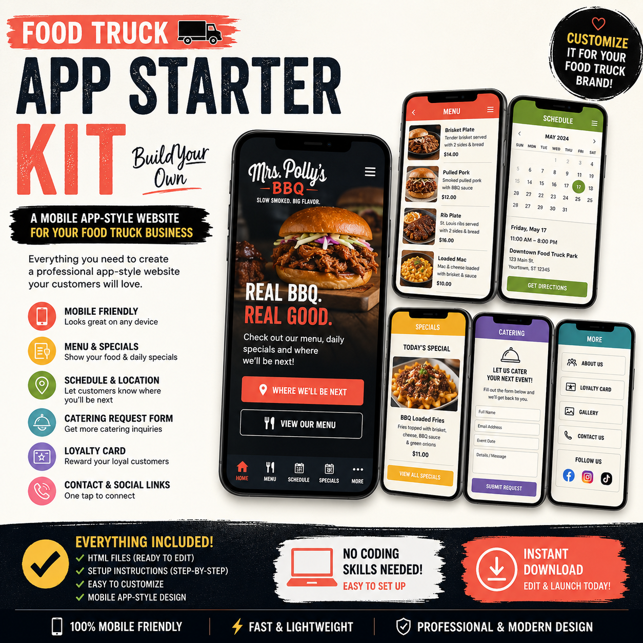 Food Truck Mobile Website Template